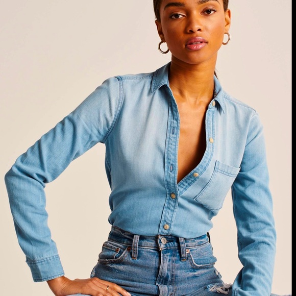 Abercrombie & Fitch Tops - Denim Button Down Shirt